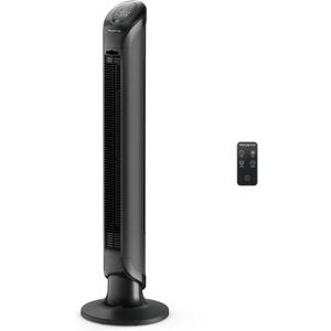 Rowenta, Tower Fan, Fresh 180 Oscillating Fan, Quiet Floor Fan for Bedroom, 3 Speeds, Powerful Cooling 40 Inch Standing Fan, Black, Indoor, VU6661