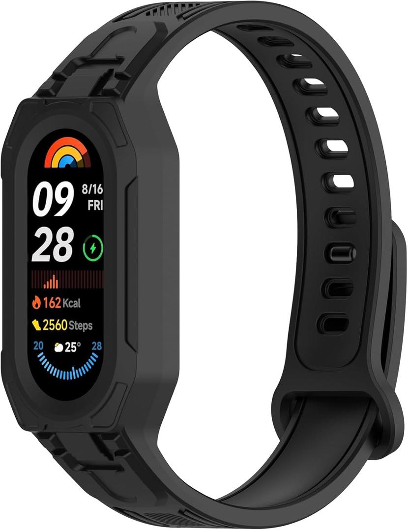 Disscool Replacement Adjustable Wrist Bands Compatible with Xiaomi Band 9/9 NFC/8/8 NFC/7/7 NFC/6/6 NFC, Soft Silicone Wrist Integration Strap with Quick Release for Man Women(Black)