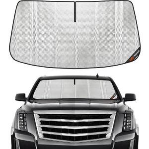 Pigenius Windshield Sun Shade for 2015-2020 Cadillac Escalade/Escalade ESV, Chevrolet Suburban/Tahoe, GMC Yukon/Yukon XL. Full Front Window Sunshade Coverage