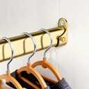 Oval Closet Rod for Hanging Clothes 30 to 54.5 Inch, Includes End Supports, Adjustable Wardrobe Tube, Heavy Duty Extendable Closet Pole, Carbon Steel, Gold