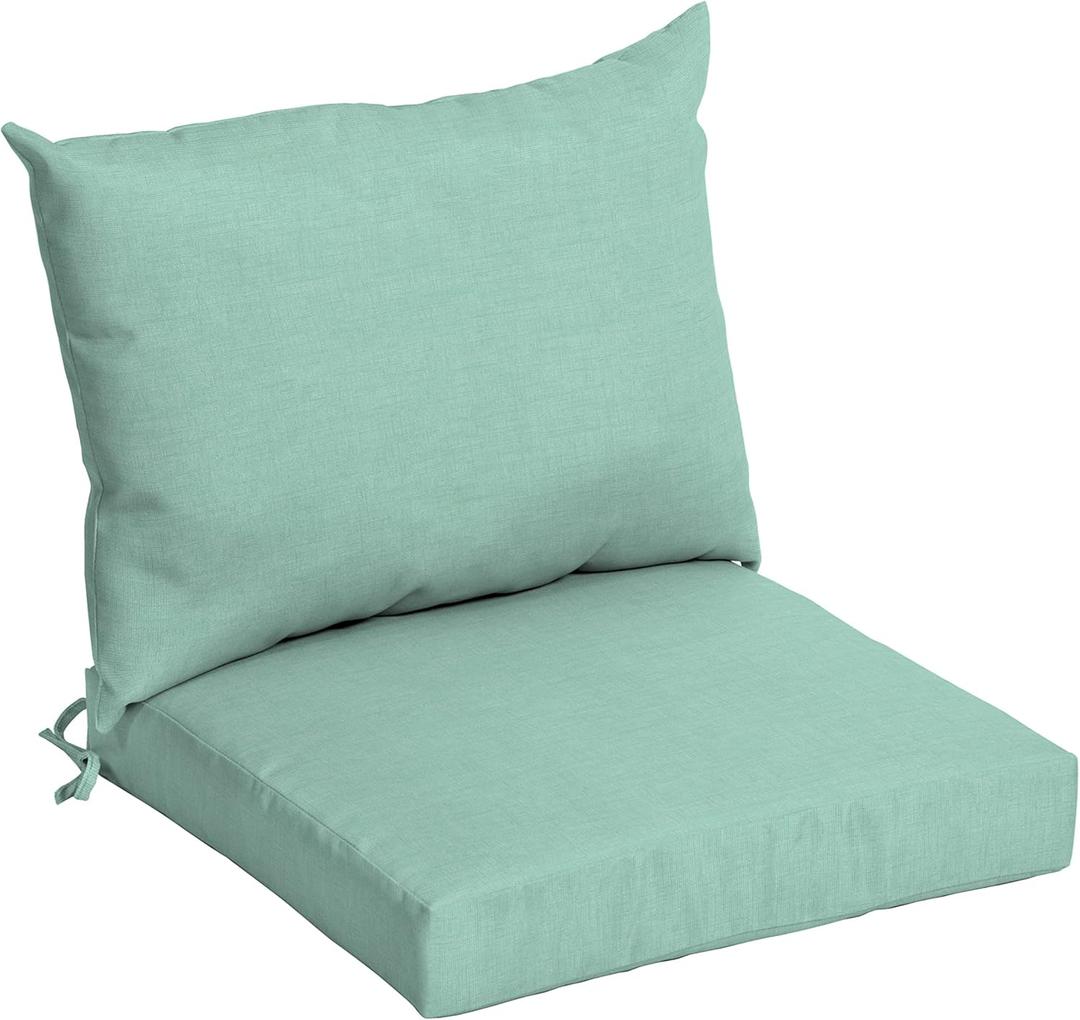 Arden Outdoor Dining Chair Cushion, 21 x 21, Rain-Proof, Fade Resistant 21 x 21, Aqua Leala
