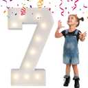 3FT Light Up Numbers, Mosaic Numbers for Balloons, Marquee Light Up Letters, Giant Mosaic Balloon Number 7 for 17th Birthday Decor for Girls, 70th Anniversary Decor, Balloon Arch Kit