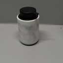 Resin Hand Soap Dispenser Easy-to-Press Liquid Pump, Refillable Soap Dispenser with White Marble Look, Waterproof Bottle Labels for Bathroom Kitchen Dish Lotion (White, 10 oz)