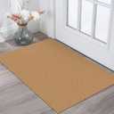 KOZYFLY Washable Area Rug 2x3 Ft Small Entryway Rug Throw Rugs with Rubber Backing Indoor Door Mat, Braided Cotton Floor Carpet for Front Entrance Bathroom Kitchen Foyer, Warm Tan