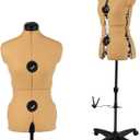 Turmeric Adjustable Dress Form Mannequin for Sewing Female Size 6-14, Pinnable Model Body with 13 Dials, Detachable Casters, 42.5"-60" Height Range for Clothing Display, Small to Medium
