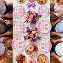 96 Pcs Sweet Sassy and 6 Birthday Decorations Donut 6th Birthday Party Decorations for Girls Colorful Donut Plates and Napkins 6 Years Old Disposable Party Supplies Serves 24