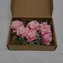 Pink Rose Boutonniere for Men Wedding Set of 6 Groom Groomsmen Best Man Artificial Flowers Boutonniere for Wedding Ceremony Anniversary Prom Flowers Formal Dinner Party (6, Gradient Pink, Middle)