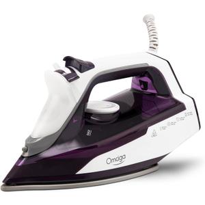 Steam Iron for Clothes - 1750W Iron with Upgrade Double-Layer Ceramic Soleplate, Burst of Steam, 3-Way Auto-Off, Self-Cleaning, Anti-Calc, 13.5oz Water Tank Ironing Clothes for Home, Purple