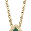Trinket Gems Jewellery Pear Shape Colombian Emerald Bezel Set Pendant Necklace 18" In 14k Yellow Gold Over