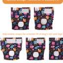 CuteBone Dog Diapers Female Washable  3 Pack Reusable Doggie Diapers Puppy Period Pants for Doggy Heat Cycle Peeing XS
