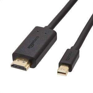 Amazon Basics Mini DisplayPort to HDMI Cable for MacBook Air/Pro, 1080p, Gold-Plated Plugs, 6 Foot, Black