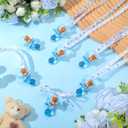 Coume 36 Pcs Shower Party Pacifiers Necklace Bear Bottle Acrylic Pacifiers Charm Pacifier Chain for Guests Gender Reveal Party Favors Prize Table Scatter(Cool,White, Blue)