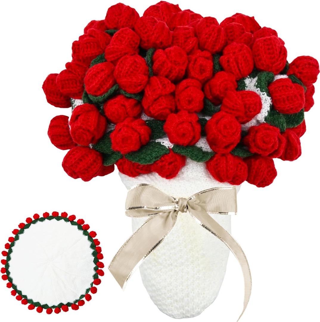 Bouquet Blanket 3D Rose Flower Blanket, Ultra-Soft & Breathable Throw Blanket, Handmade Romantic Gift for Birthday, Wedding, Home Decor for Bed, Couch, (Small)