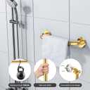 12 Inch Stainless Steel Shower Grab Bar, ZUEXT Gold Shower Handle, Bathroom Balance Bar, Safety Hand Rail Support Bar for Handicap Elderly Injury, Senior Assist Bath Tub Wall Concealed Mount Handle