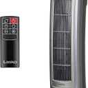 Lasko Oscillating Digital Ceramic Tower Heater for Home with Adjustable Thermostat, Timer and Remote Control, 23 Inches, 1500W, Silver, 755320