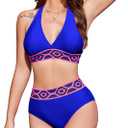 AI'MAGE Women's Bikini Sets High Waisted Swimsuit Two Piece Bathing Suits Push Up Bikini Tummy Control Swimsuits S-XXL (Large, Royal Blue)