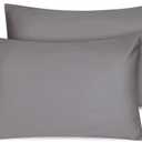 Organic Cotton Toddler Pillowcase 2 Pack, 14 x 20 Travel Pillow Case Cover for Babies, Kids, Boys and Girls, Soft and Breathable Small Pillow Cases with Envelope Closure, Dark Grey