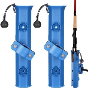 Pole Mount Fishing Rod Holders for Bike Rack Rotatable Fishing Chair Pole Holders with Clamp for Boat Bicycle Motorcycle Kayak Cart (Blue)
