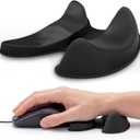 GlideX r2.0 Ergonomic Wrist Rest for Mouse, Desk Mouse Pad Wrist Support, Smooth-Glide, Comfortable Low-Profile Design For Gaming, Office and Home Use. Best for Right Small/Medium Hand, Black