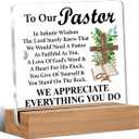 2 x Pastor Appreciation Gifts, Pastor Gifts for Men, Gift for Pastors Clear Acrylic Decorative Sign Desk Decor