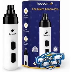 Silent Groom Pro Pet Nail Grinder | Whisper Quiet Claw Trimmer for Dogs, Cats and Other Animals | Safe & Stress Free Nail Grooming, Ideal for Sensitive Dogs of All Breeds & Sizes