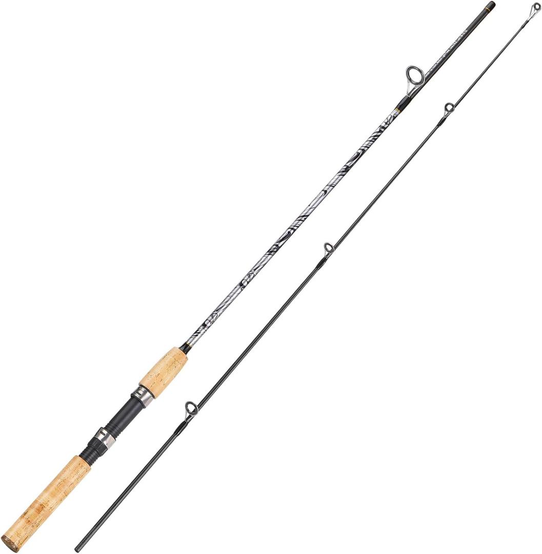 Sougayilang Spinning & Casting Rods, Strong Carbon&Glass Composite Fishing Rod with Stainless Steel Line Guides for Bass, Trout, Panfish, Catfish (6'0" M- M Fast- 2piece)