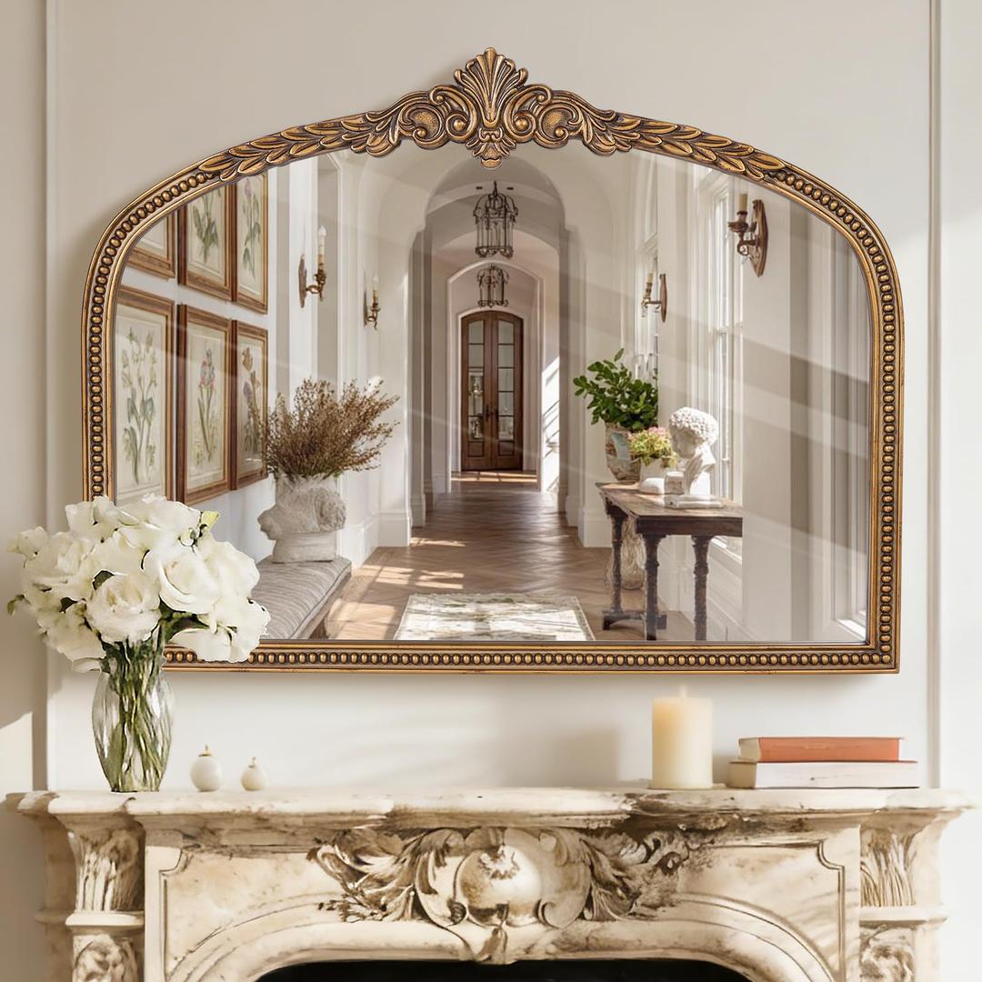 Tiuposr 32x42 Inches Vintage Wide Arched Mirror