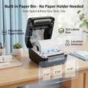 Bluetooth Thermal Shipping Label Printer with Built-in Label Bin, Wireless 4x6 Label Printer for iPhone, Android, Windows & Mac, Includes 50 Labels, Works with USPS, UPS, Amazon, Etsy, Shopify, Black