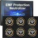 6 Pieces Blocker Protection Neutralizers Stickers for Cell Phones Tablets Laptops Computer WiFi Printer TV Electronic Devices Black