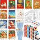 Zhanmai 12 Pack Pre Drawn Canvas for Painting Sip and Paint Kit 8" x 10" Paint Party Set Canvas Painting Pre Printed Canvases for Party Favor DIY Virtual Adult's Date Night(Various Festivals)