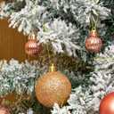 4 x Emopeak 24Pcs Christmas Balls Ornaments for Xmas Christmas Tree - 4 Style Shatterproof Christmas Tree Decorations Hanging Ball for Holiday Wedding Party Decoration (Rose Gold, 1.3"/3.2CM)