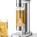 MOKKOM Sparkling Water Maker, Soda Maker with 1L PET Carbonating Bottle, Soda Streaming Machine and Beverage Carbonator, Compatible with 60L CO2 Carbonator (NOT Included) - Stainless Steel