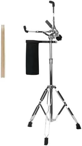 Snare Drum Stand, Snare Stand with Drumstick Holder and a Pair of 5A Drum Sticks Fit for 8 to 15 Inch Snare Drum and Practice Pad, Adjustable Height 25.6 to 39.4 Inches for Drum Beginners