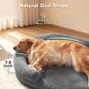JOEJOY XL Orthopedic Dog Beds Large Sized Dog, Extra Large Washable Waterproof Oval Large Dog Bed with Removable Cover, Egg-Crate Foam Pet Bed with Bolster & Non-Skid Bottom, Dark Grey, 42''x31''