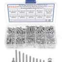 #6-32 UNC Button-Head Socket Cap Screws/Bolts Nuts Assortment Kit;304 Stainless Steel;Screws Lengths from 3/16" to 1"