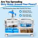 Compact Spin Mop for Apartments & Small Spaces, Clean & Dirty Water Separation Mop Bucket for Pet Owners & Daily Cleaning,360 Swivel Wheels, Safe for Hardwood & Tile, Adjustable Handle, 1 Mop Heads