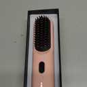 Cordless Hair Straightener Brush - Portable Straightener Brush with 9 Temp Settings, Mini Straightening Comb for Travel, 9600mAh Rechargeable Batt & 224 Million Negative Ions (Pink)