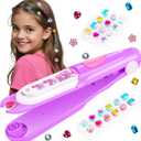 kidzkube Hair Gem Stamper Kit, Bling Hair Jewels for Girls Toys, Hair Styling Tool with Reusable Shining Diamonds, Birthday Gifts Toys for Girls Ages 3 4 5 6 8-12 (Purple)
