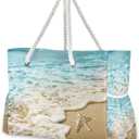 senya Large Beach Bags Totes Swim Canvas Tote Shoulder Bag Water Resistant Bags for Gym Travel Daily