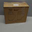 Buaic 2 PACK Glass Pitcher with Lid, 68 oz/ 2 Liter Classic Vertical Stripes Water Pitcher with Handle, Glass Water Carafe for Cold Brew, Coffee, Lemonade, Iced Sun Tea, Beverage, Heat Resistant