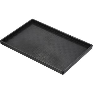 PATIKIL 12x8 Fast Food Tray, Plastic Reusable Multi-Purpose Rectangle Serving Tray Mosaic Texture for Restaurant Home Kitchen, Black