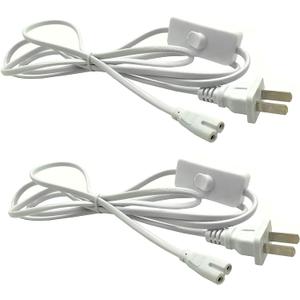 T5 T8 LED Wire Connector Power Cord LED Tube Power Extension Cord US Plug for LED T5 T8 Light Tube Integrated LED Light Fixture Extension Cable Wire- 2 Pack (1.8M/6Ft 2pin)
