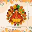 3 x 3D Thanksgiving Turkey Door Decoration, Maple Leaf Turkey Door Decor, Autumn Thanksgiving Themed Party Supplies 12.3 11.5 in