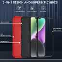 SunStory Compatible with iPhone 14 Plus Case with HD Screen Protector, 3-Layer Heavy Duty Full-Body Cover,3 in 1 Hybrid Protective Case for iPhone 14 Plus 6.7",Red