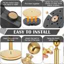Lyrow 4 Set Prom Send Off 2026 with Carpet Runner Stainless Steel Stanchion 7 x 5 ft Class of 2026 Prom Background 3.3 x 16.5 ft Carpet Runner Velvet Ropes for Graduation Party Decoration(Black)