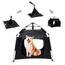 ASFANES Outdoor Waterproof Pet Automatic Camping Tent, Pop up Cave Bed for Indoor Cats and Small Dogs, Portable Cat House Dog House, Black.