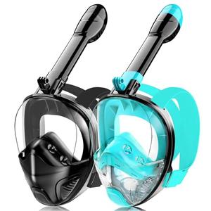 Full Face Snorkel Mask for Adults Teen, Snorkeling Gear with Detachable Camera Mount, Panoramic 180° View, Anti-Fog Anti-Leak Snorkling Set for Man and Women (Black Green+Black-L/XL)