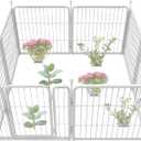 FXW Garden Fence Panels for Yard, No Dig Metal Fence Border, Heavy Duty Metal, 24 inch High 15 ft Long in Total, WhitePatented