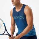 Men's Gradient Quick Dry Tank Top, Cool Mesh Sleeveless Gym Workout Shirt (L)