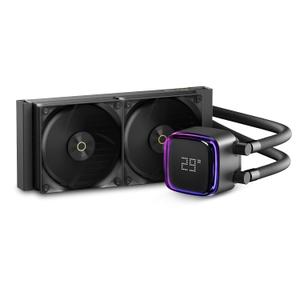Iota L24 Aio Cooler with Digital Display,240MM AIO CPU Water Cooler with Efficient Cooling Pump,ARGB Lighting Control,120MM PWM Fans Up to 2000 RPM,Suitable for AMD & Intel LGA (Black)